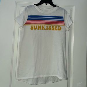 Girls sunkissed short sleeve shirt with slit in arms
